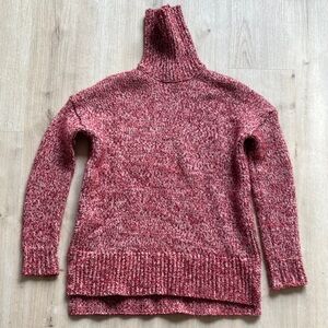 J. Crew Red Chunky Knit Turtleneck Sweater